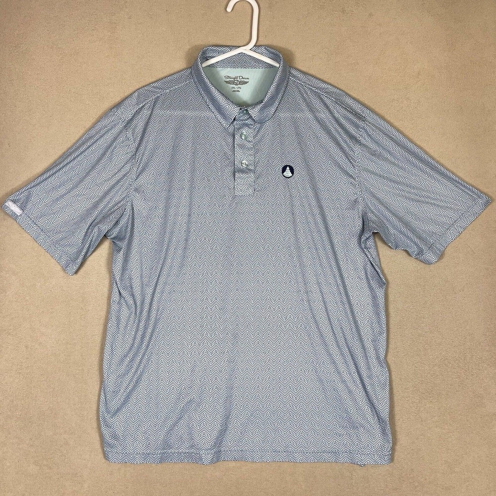Straight Down Mens XXL Short Sleeve Polo Golf Shirt Embroidered Logo